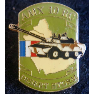 DESERT STORM : pin's métallique du char AMX 10 RC de fabrication Sesa