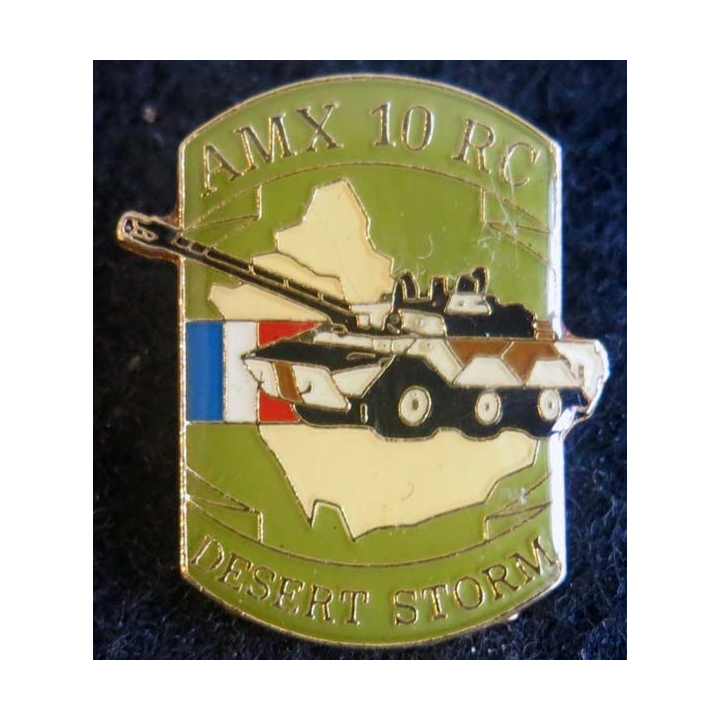 DESERT STORM : pin's métallique du char AMX 10 RC de fabrication Sesa
