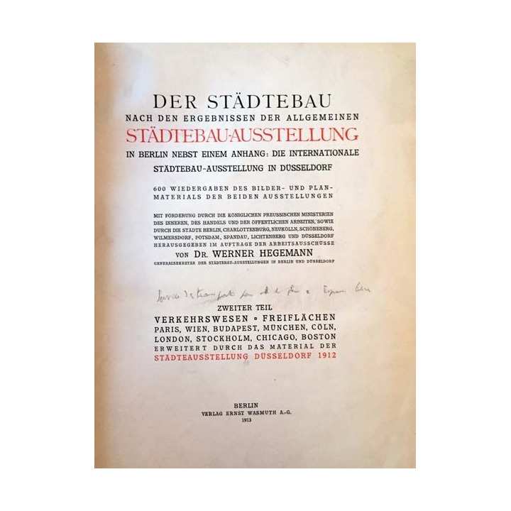 1. Der Städtebau nach den ergebnissen der allgemeinen städtebau-ausstellung in Berlin de Dr Werner Hegemann 1913