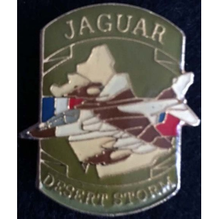 DESERT STORM : pin's métallique de l'avion Jaguar de fabrication Sesa