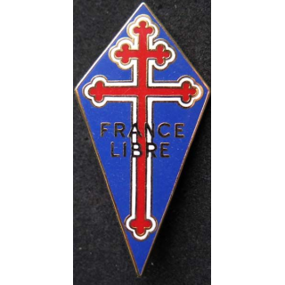 FRANCE LIBRE : insigne de la France Libre 65 x 31 mm Perchoir Ballard