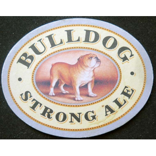Dessous de verre à bière Bulldog strong ale de dimension 11,3  x 8,9 cm