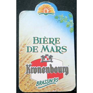 Dessous de verre à bière de Mars Kronenbourg brassin 95  de dimension 9  X 14,5 cm