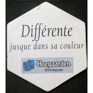 Dessous de verre à bière Hoegaarden différente jusque dans sa couleur