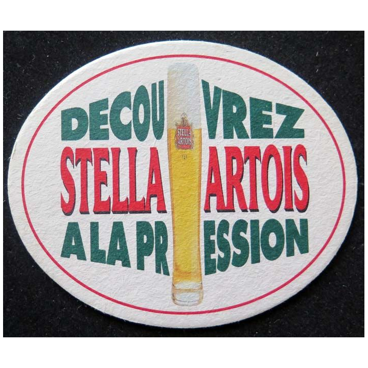 DESSOUS DE VERRE A BIÈRE Stella Artois de largeur 10,4 cm