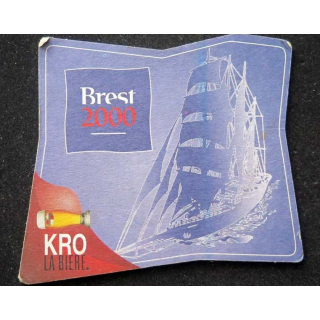 DESSOUS DE VERRE A BIÈRE Kro bien brassée Brest 2000