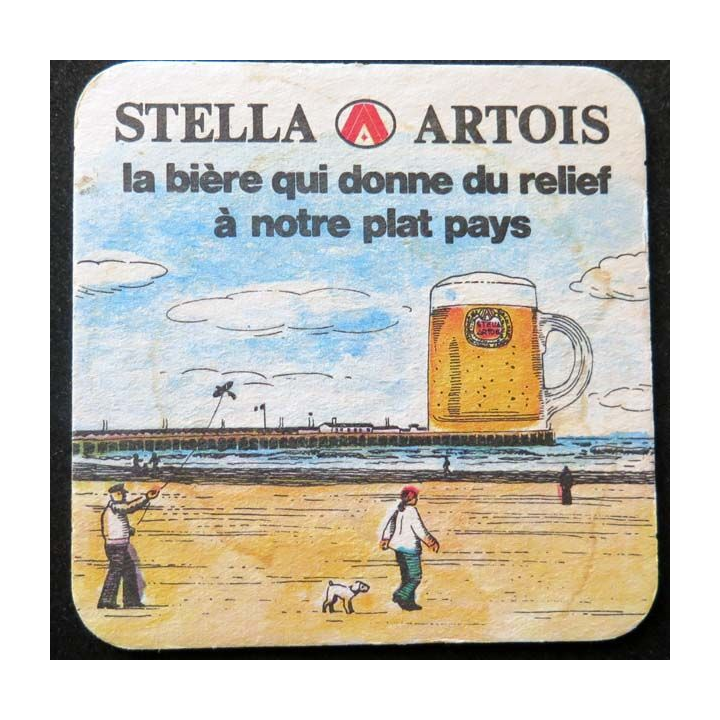 Sous verre Stella Artois la bière qui donne du relief à notre plat pays