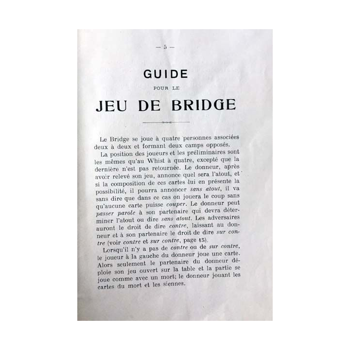 1. Jeu - Traité Complet de Bridge