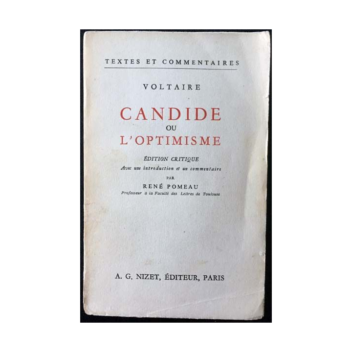 1. Candide ou l'optimisme de Voltaire aux éditions Librairie Nizet 1959