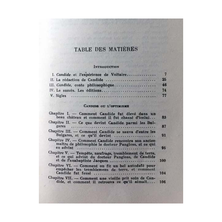 1. Candide ou l'optimisme de Voltaire aux éditions Librairie Nizet 1959