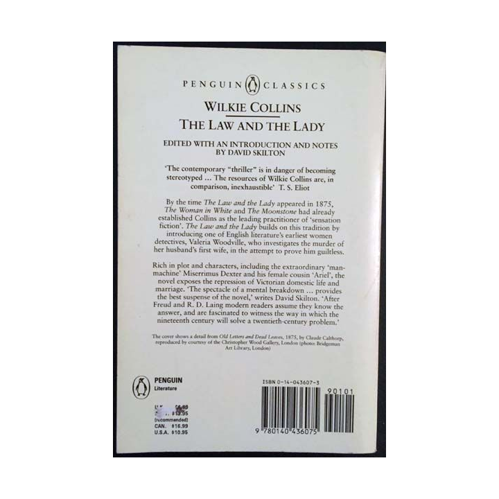 1. The law and the lady de Wilkie Collins aux éditions Penguin books