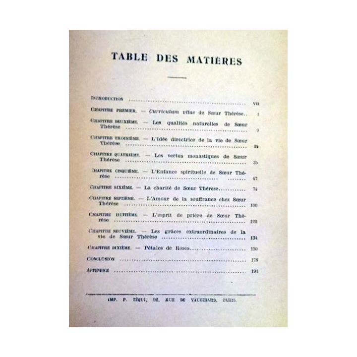 1. La bienheureuse Thérèse de l'enfant Jésus de Abbé Paulin Giloteaux aux éditions Pierre Téqui 1923