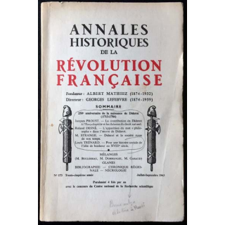 1. Annales historiques de la Révolution française n°173 1963 fondateur Albert Mathiez
