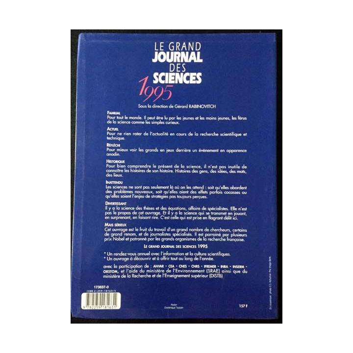 1. Le grand journal des sciences 1995 Enquêtes - chiffres - records - découvertes - inventions - jeux - histoires