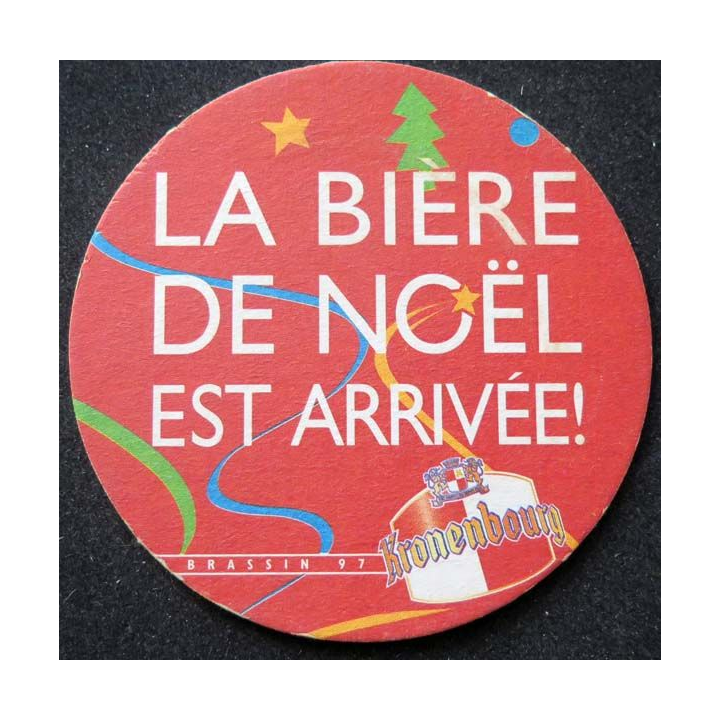 DESSOUS DE VERRE A BIÈRE Kronenbourg bière de Noël sous verre