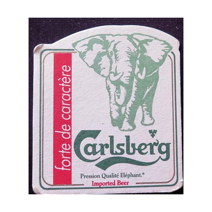 DESSOUS DE VERRE A BIÈRE Elephant beer Carlsberg de largeur 9,4 cm