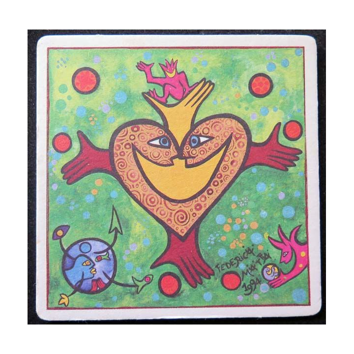 sous bock art 1994 Federica Matta de largeur 9,3 cm sous verre