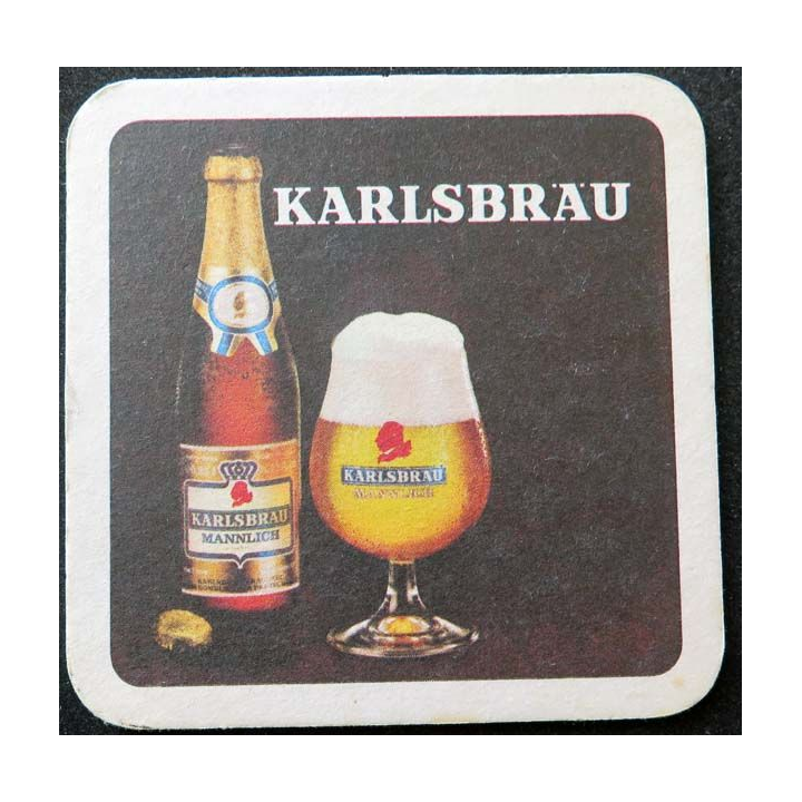 DESSOUS DE VERRE A BIÈRE Karlsbräu de largeur 9 cm