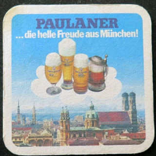 Dessous de verre à bière Paulaner Munchen de largeur 9,3 cm