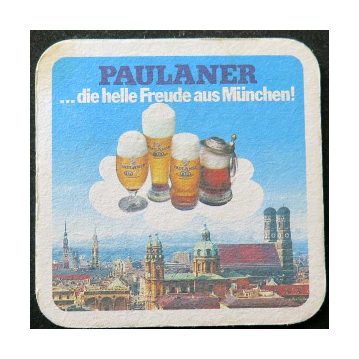 Dessous de verre à bière Paulaner Munchen de largeur 9,3 cm
