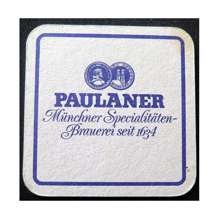 Dessous de verre à bière Paulaner Munchen de largeur 9,3 cm