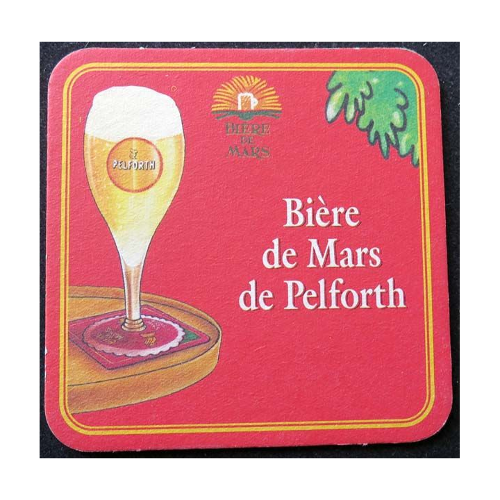 DESSOUS DE VERRE A BIÈRE Pelforth Bière de Mars de largeur 9 cm