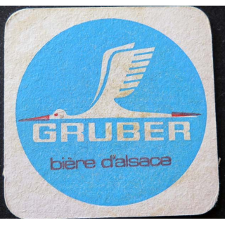 DESSOUS DE VERRE A BIÈRE Gruber bière d'Alsace de largeur 9,3 cm