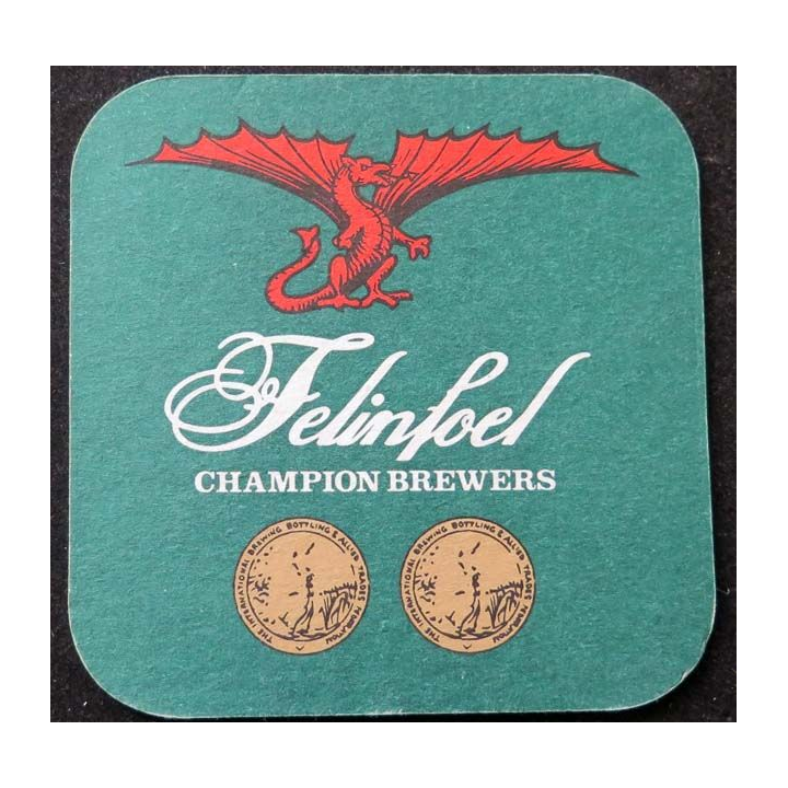 DESSOUS DE VERRE A BIÈRE Felinfoel champion brewers de largeur 9 cm