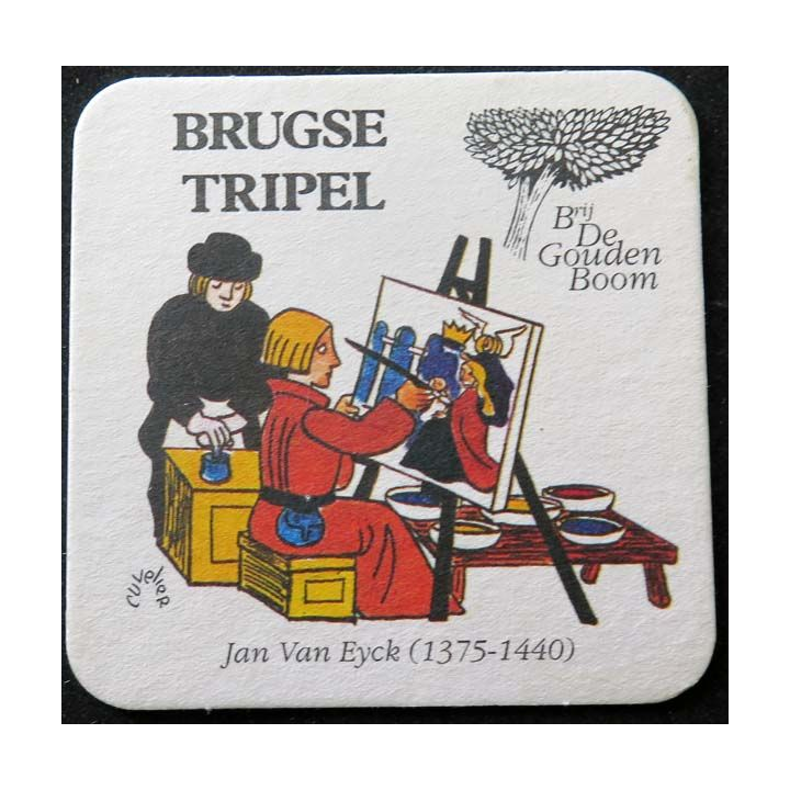 DESSOUS DE VERRE A BIÈRE Brugse Tripel Jean Van Eyck largeur 9 cm