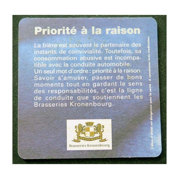 sous verre à bière Kronenbourg cette bière a passé tous les contrôles