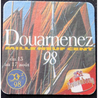 Sous verre à bière Kronenbourg Douarnenez 1998 de largeur 9 cm