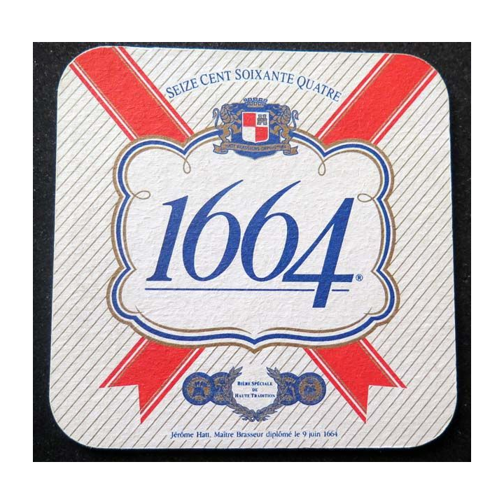 Sous verre à bière Kronenbourg 1664 de largeur 9,3 cm