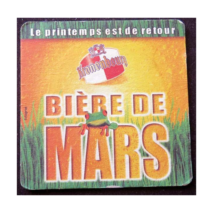 Sous verre bière Kronenbourg bière de mars le printemps est de retour