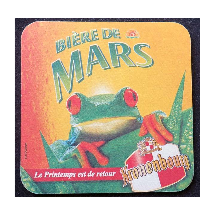 Sous verre bière Kronenbourg bière de mars le printemps est de retour