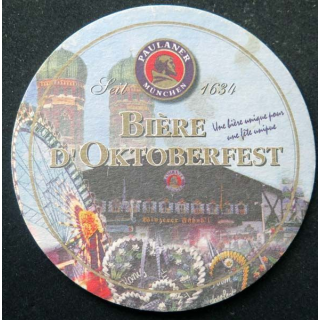 DESSOUS VERRE BIÈRE Paulaner bière d'Oktoberfest diamètre 10,6 cm