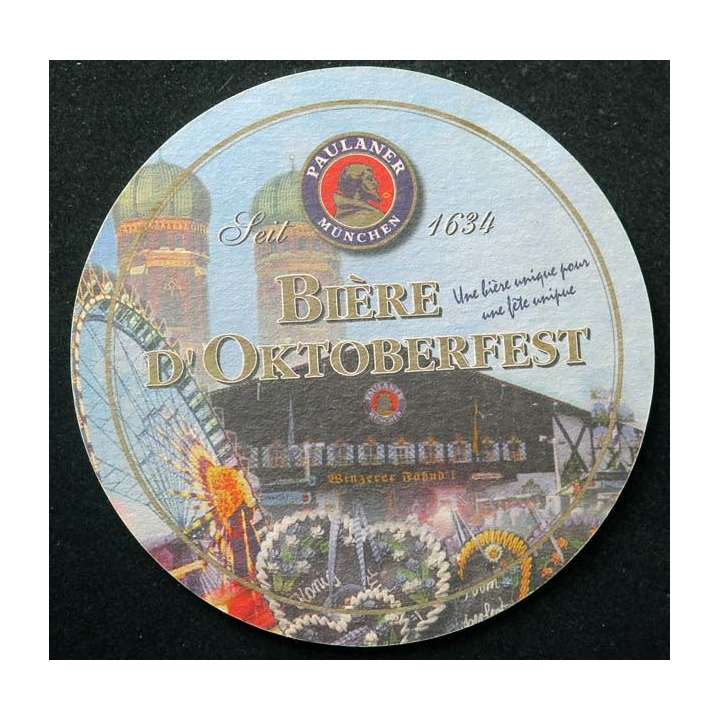 DESSOUS VERRE BIÈRE Paulaner bière d'Oktoberfest diamètre 10,6 cm