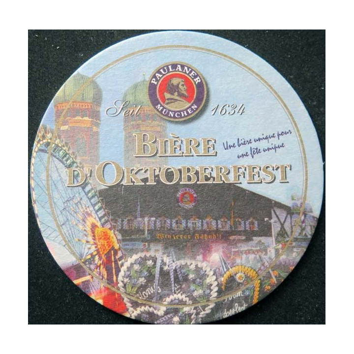 DESSOUS VERRE BIÈRE Paulaner bière d'Oktoberfest diamètre 10,6 cm
