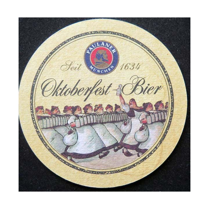 DESSOUS VERRE BIÈRE Paulaner bière d'Oktoberfest diamètre 10,6 cm