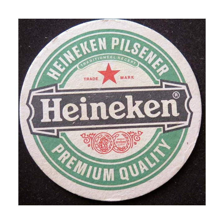 Dessous de verre à bière Heineken Pilsener de diamètre 10,7 cm