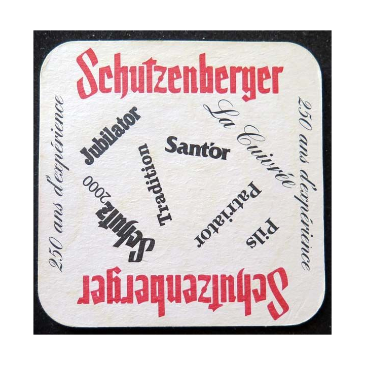 Sous verre bière Schutzenberger de largeur 9 cm