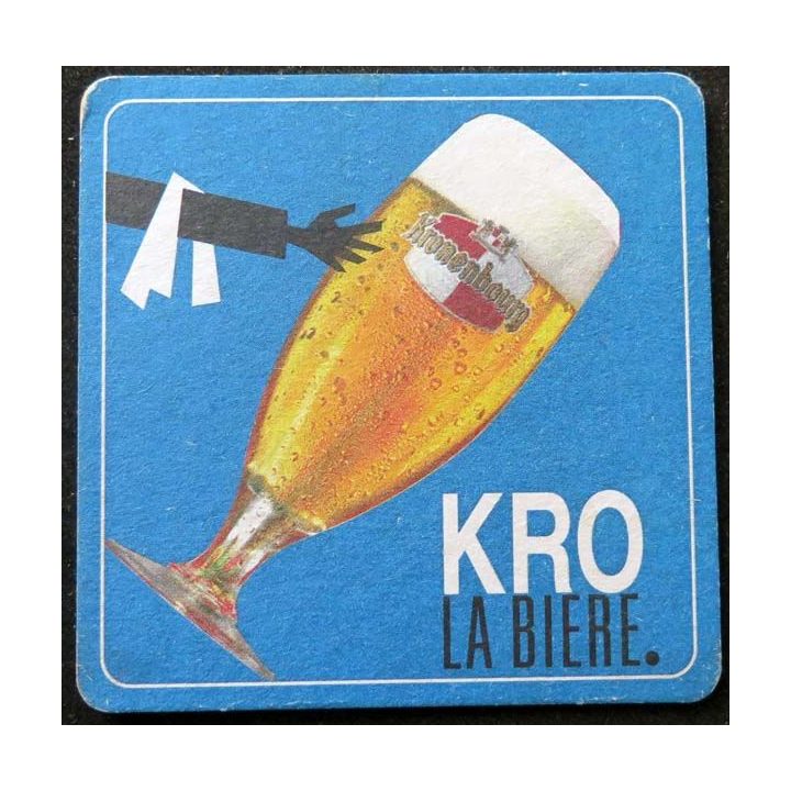 sous verre à bière Kro la bière de largeur 9 cm