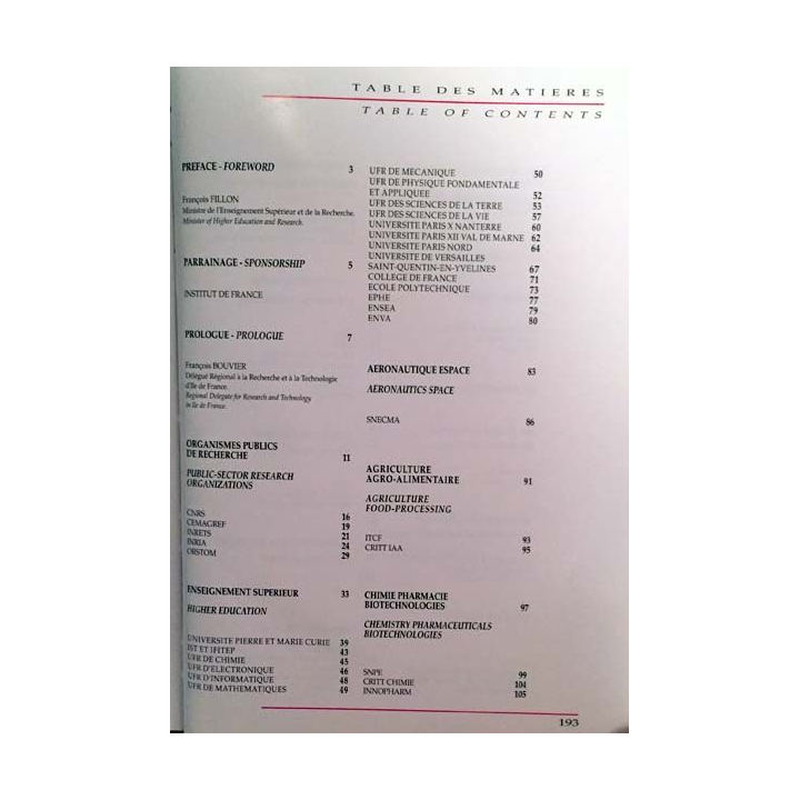 1. Recherche technologie Ile de France par le Ministère de l'Enseignement Supérieur et de la Recherche DRRT