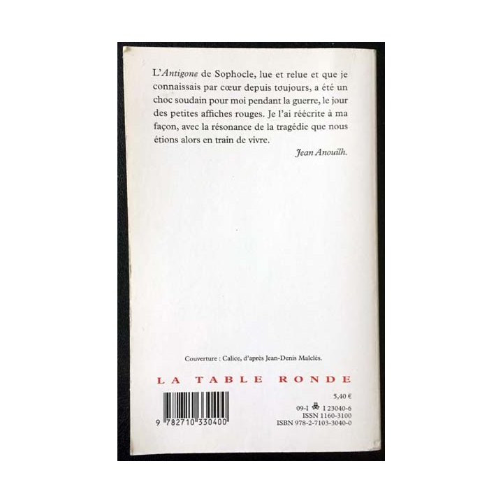 1. Antigone de Jean Anouilh aux éditions La Table Ronde