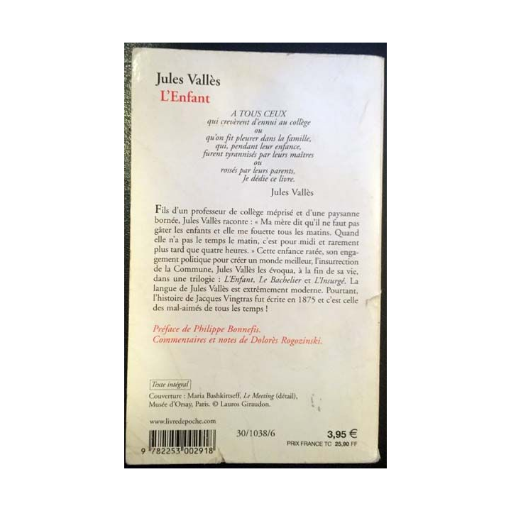 1. L'Enfant de Jules Vallès aux éditions Le livre de poche