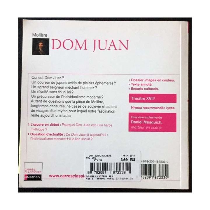 1. Dom Juan ou le Festin de Pierre de Molière aux éditions Nathan