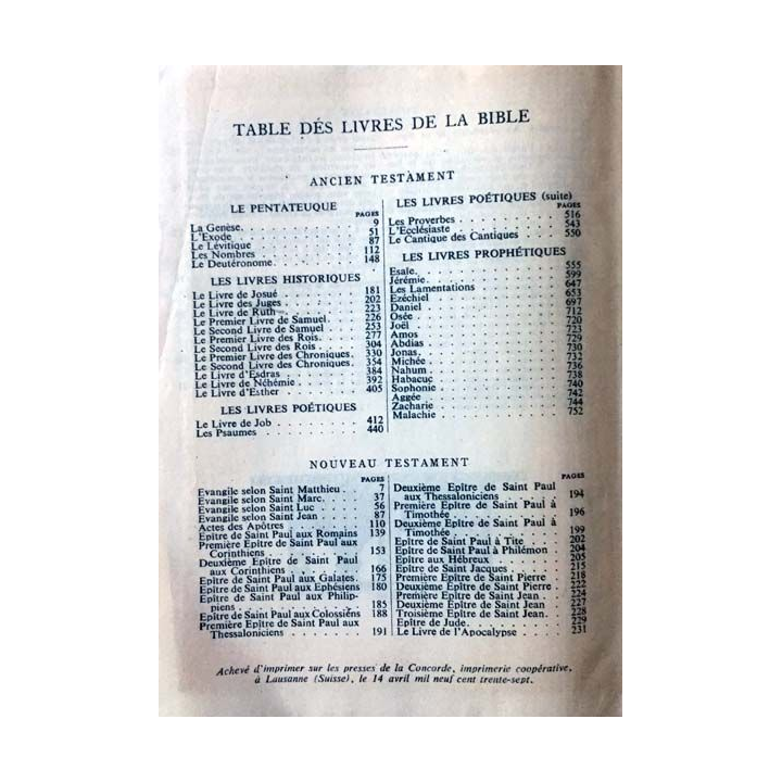 1. La Sainte Bible ou l'ancien et le nouveau testament