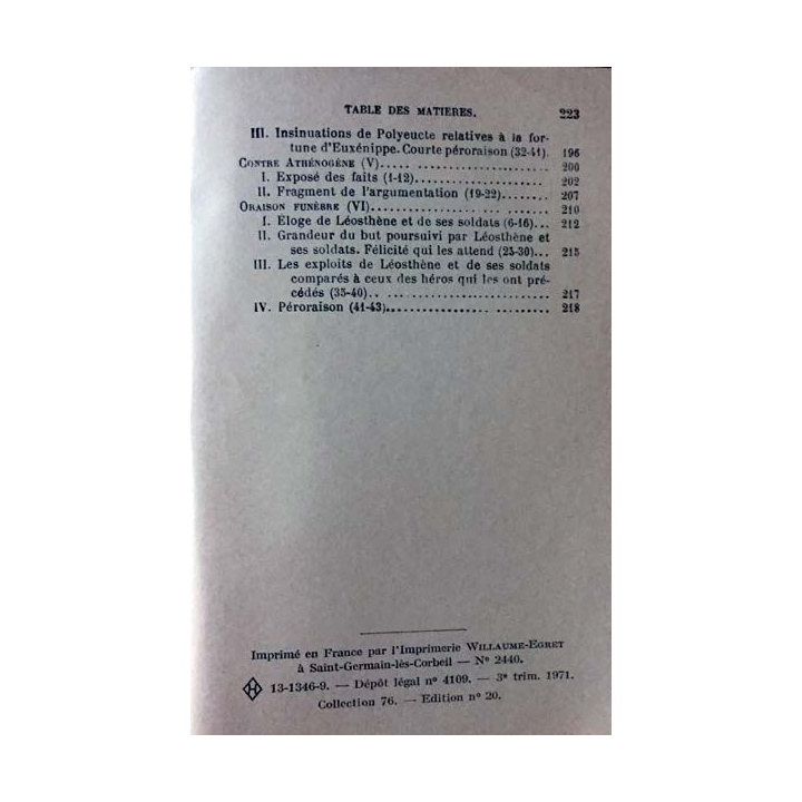 1. Extraits des orateurs attiques de Louis Bodin aux éditions Librairie Hachette