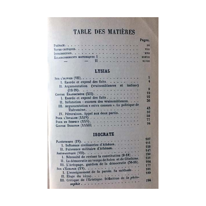 1. Extraits des orateurs attiques de Louis Bodin aux éditions Librairie Hachette