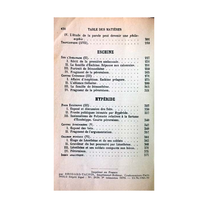 1. Extraits des orateurs attiques de Louis Bodin aux éditions Librairie Hachette