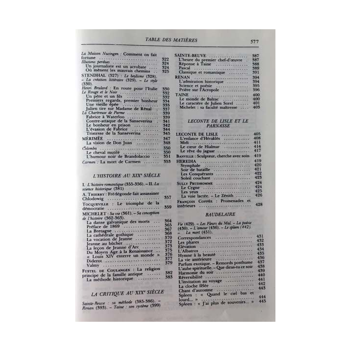 1. XIXe siècle - Les grands auteurs français du programme Anthologie et histoire littéraire